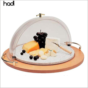 HADI guangZhou fábrica al por mayor buffet equipo de exhibición de alta calidad grande redondo de madera para servir pan - Product Image 4
