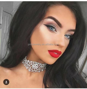 2017 nueva plata plateada Mujer Partido Popular boda compromiso vintage geometría irregular hueco de cristal borla collar - Product Image 6