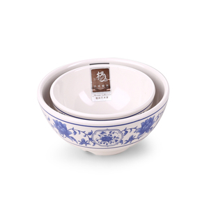 Novo estilo chinês 4.5 inch redondo flor azul melamina tigelas para restaurantes