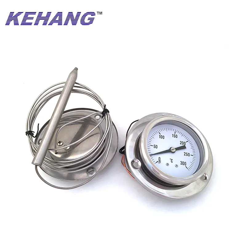 Industrial Household 1.5meters Capillary Pressure Cooker Thermometer Temperature Gauge with front flange