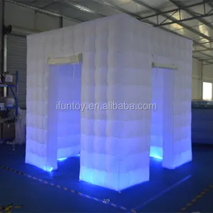 Inflatable Led Photobooth Enclosure Inflatable รูปไข่ Photo Booth สีดำพอง Foto Booth ให้เช่า