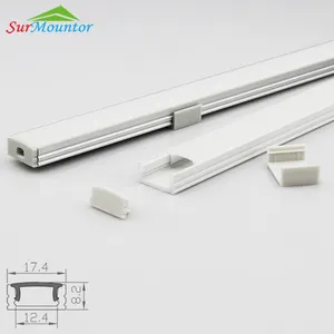Precio al por mayor u canal LED perfil de aluminio accesorio para gabinete de cocina de aluminio borde led encendido perfil