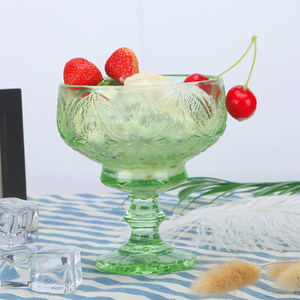 Vidrio de color helado Palacio retro hogar ensalada de frutas yogur jugo tallado del amante taza <span class=keywords><strong>bar</strong></span> - Product Image 1