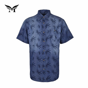 <span class=keywords><strong>El</strong></span> último diseño de impresión personalizada de algodón liso camisa denim camisa de <span class=keywords><strong>playa</strong></span> - Product Image 1