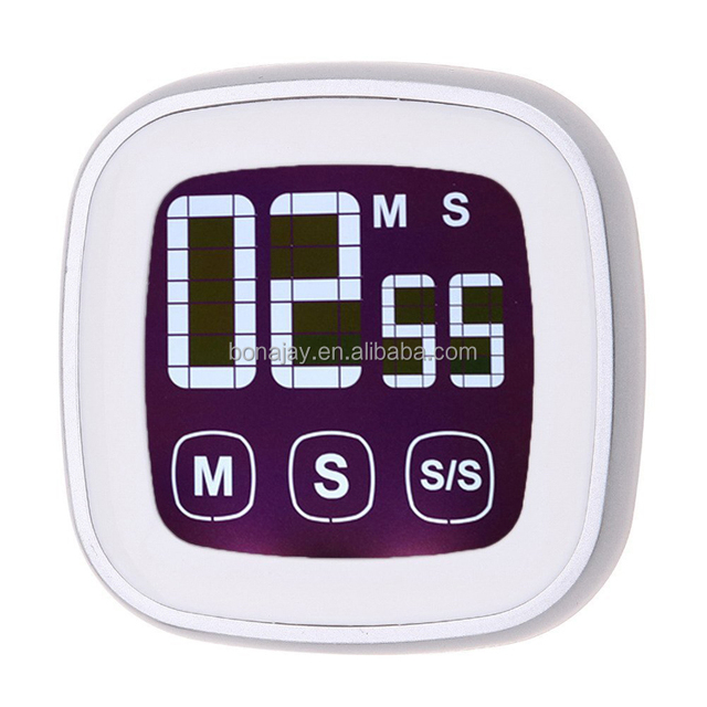 Large Display Digital Kitchen Timer Touch Screen Count Down/Count up with Loud Alarm Backlight and Magnetic Back Feature