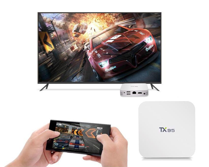 S905x TX95 Android 6.0 Malvavisco TV Box 2 GB Ram 16 GB Rom Wifi de Banda Dual kodi16.1 TX95 inteligente BT 4.1 Android TV Box