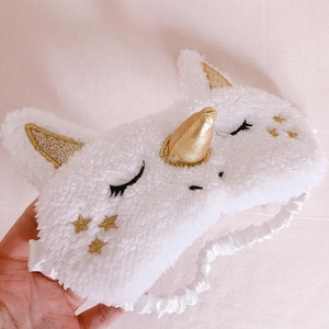 Popular Light Blocking Blindfold Pink/White Unicorn Plush Eye Mask <span class=keywords><strong>para</strong></span> <span class=keywords><strong>dormir</strong></span> - Product Image 4