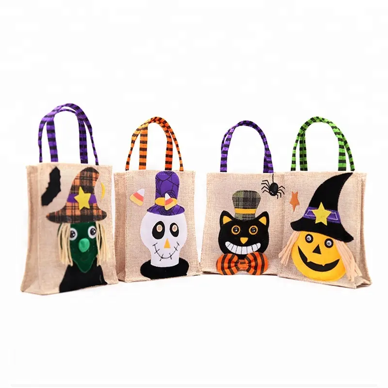 Wholesale Halloween Supplies Pumpkin Witch Kids Halloween Candy Bag