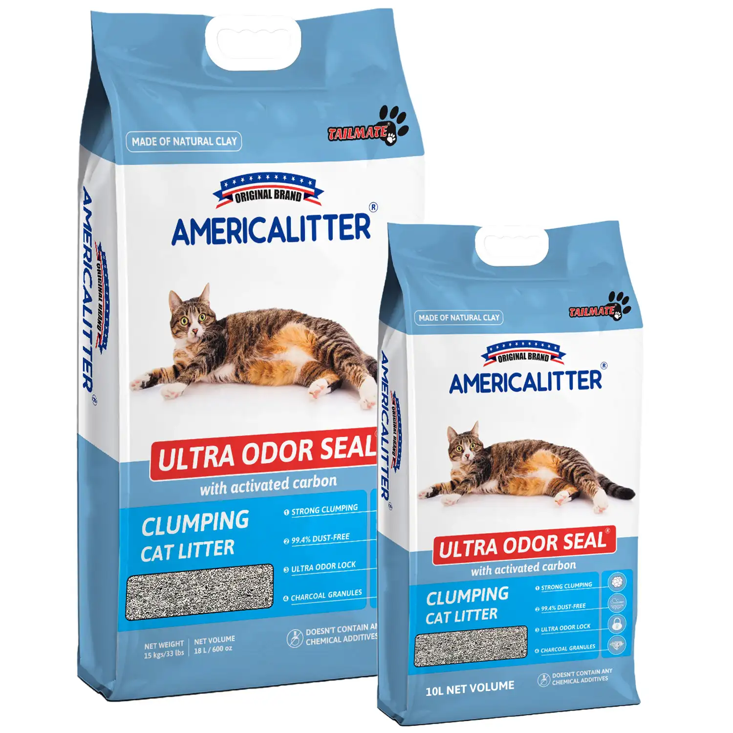 โรงงานผู้ผลิต Bentonite แมว Premium Ultra กลิ่นซีล America Litter