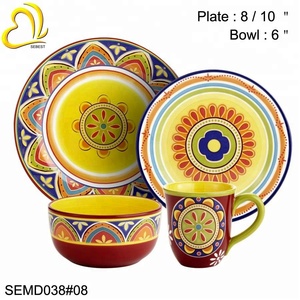 Service de table en mélamine jetable coloré de style moderne Sebest Factory, 4 pièces, formes différentes, en stock - Product Image 3