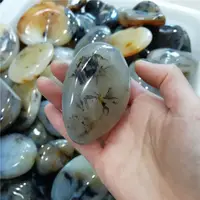 cute plum blossom agate polished stone with good figure for wholesale