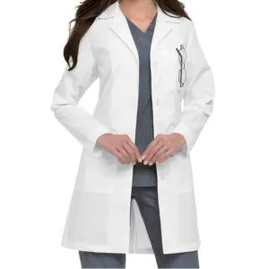 2024 Long Sleeve Estilo Hospital Doutor Branco Lab Coat Uniformes para a mulher