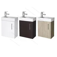 Pequeño barato economía moderno Mdf/Mfc muebles de tocador de baño con lavabo doble para Baño
