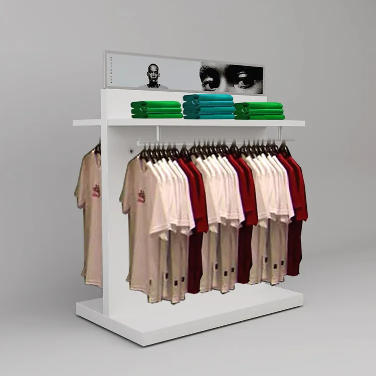 Top Kwaliteit Aangepaste Beschikbaar Lage Moq draagbare retail t-shirt vloer kleerhanger display stand voor winkel