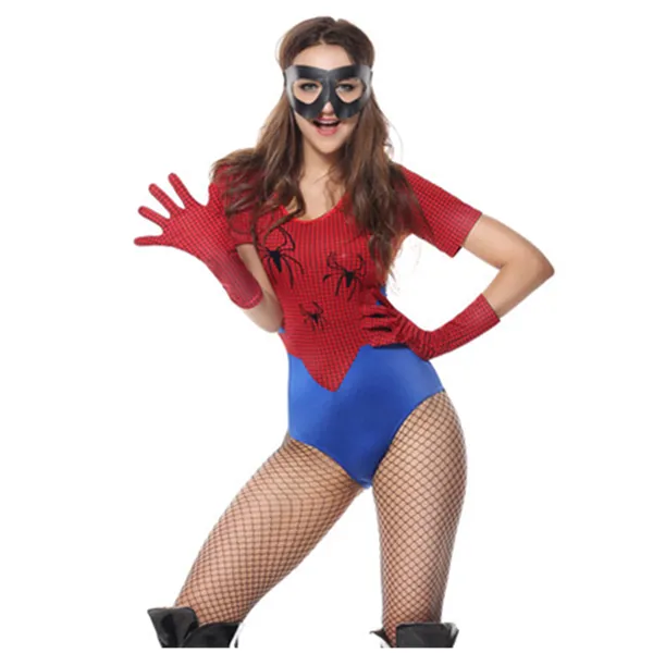 Пикантные Amazing Spider девушка бюстье женский костюм для Хэллоуина с маской