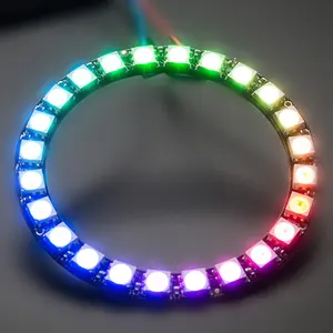 Programável Pixel LED Sonho Cor Luzes LED Anel Anel WS2812B 5V 24Leds