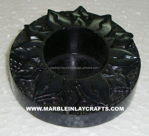 <b>Black</b> Beautiful Soapstone <b>Candle</b> <b>Holder</b> - Product Image 1