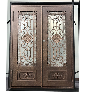 Nuovo moderno semplice singola <span class=keywords><strong>doppia</strong></span> <span class=keywords><strong>finestra</strong></span> porta ad arco superiore di sicurezza ingresso principale porta in ferro battuto - Product Image 2