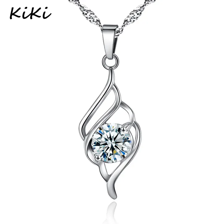 >>> Mode-sieraden Zilveren Ketting Hangers Kettingen Crystal Hoek Wing Ketting Voor vrouwen Shining Vriend Beste Geschenken