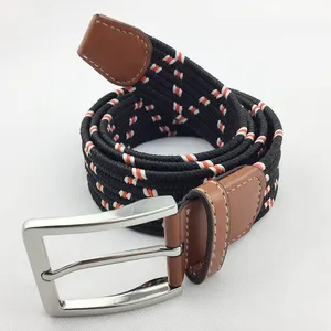 New Style Multicolor Men Braided Stretch Elastic Belt