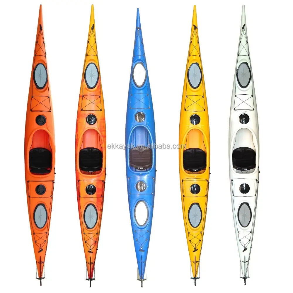 Fast speed and steady 486 cm length racing plastic kayak boat