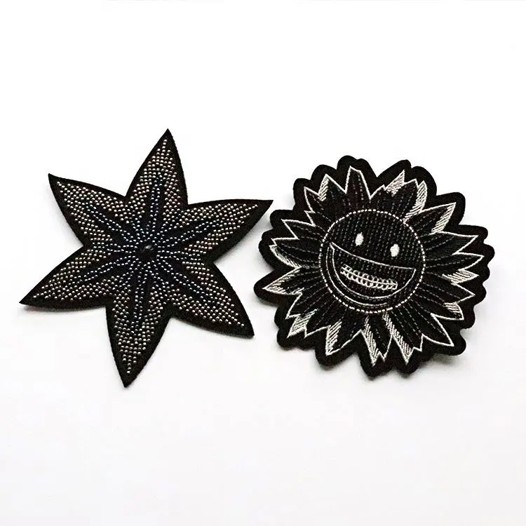 High Quality Pattern Multicolor New Fashion Custom Iron On Beaded Flower Letter Embroidery Applique Patches For Clothes