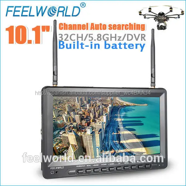 Feelworld 10 pulgadas mini monitor lcd con alta resolución 500cd / m2 alto brillo para rc helicóptero con gps