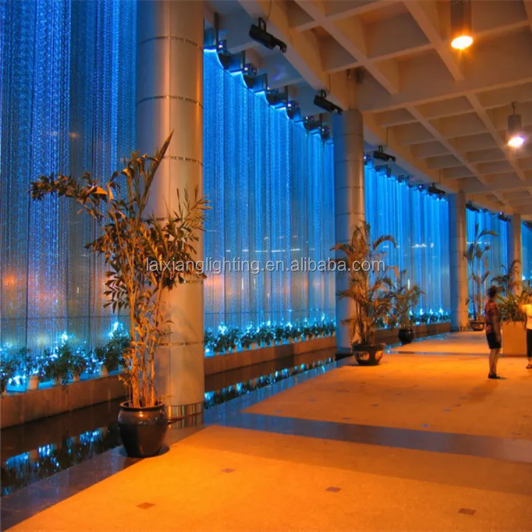 מסעדה קישוט קיר זכוכית וילון עשוי מפלסטיק תאורת סיבים אופטי
