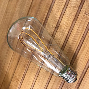 Ampoule LED à filament en verre ambré <span class=keywords><strong>E27</strong></span> ST64 <span class=keywords><strong>4W</strong></span>, lumière décorative suspendue à intensité variable 220V - Product Image 2