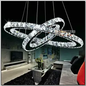 Hot 2 Rings Crystal Led Chandelier for High Ceiling MD8825