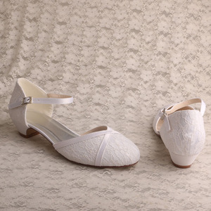 <span class=keywords><strong>Scarpe</strong></span> 2024 da <span class=keywords><strong>sposa</strong></span> tacco gattino da donna in pizzo bianco - Product Image 2
