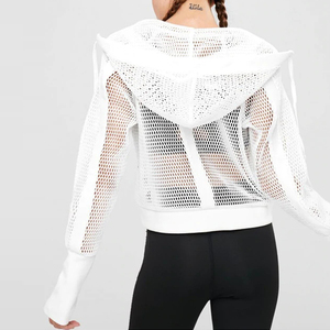 Cappotto in maglia da donna con cerniera a manica lunga sportiva in Nylon personalizzato - Product Image 2