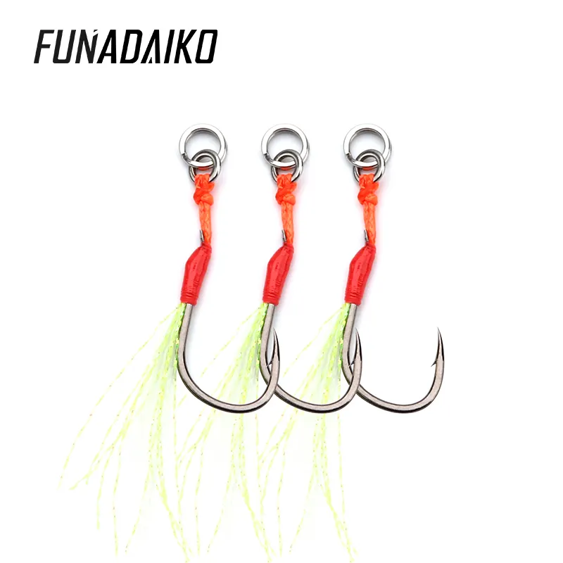 FUNADAIKO #12 #14 #16 strong Iseama single glow assist hook fishing carbon jig assist ganci accessori per amo da pesca