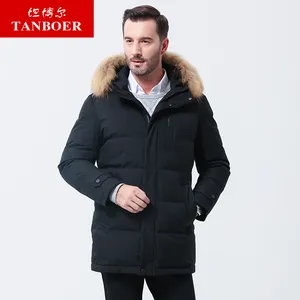 Chaqueta de invierno para hombre de peso ligero, color negro, urbano, nuevo estilo, barato, para mantener el calor, media larga