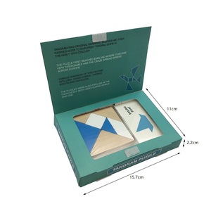 <span class=keywords><strong>IQ</strong></span> <span class=keywords><strong>Fit</strong></span> 7 pièces voyage puzzle Tangram jouets éducatifs en bois avec cartes de défi - Product Image 1