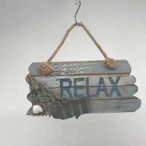 Vintage Graphic Small Wooden Wall Plaque relax Decorative sign