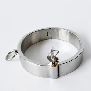 Zwarte Keizer Roestvrij Staal Metalen Halskraag Bdsm <span class=keywords><strong>Bondage</strong></span> Kraag Seksbeperkingen Ronde Slot Volwassen Seksspeeltjes Voor Koppels - Product Image 5