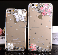 Étui de téléphone portable de luxe pour femmes, design brillant avec diamants et perles, pour iPhone X 8 8 Plus 7 7Plus, coque arrière en TPU souple et PC, cristal