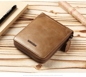 Portafoglio Retrò da <span class=keywords><strong>Uomo</strong></span> WEIXIER in Pelle, Borsellino Corto con Cerniera, Porta Carte, Fermasoldi, Portafoglio Maschile di Alta Qualità - Product Image 6