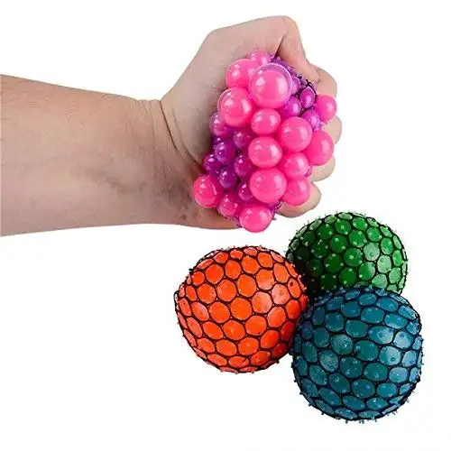 Nuova promozione Squishy Mesh TPR uva antistress palla spremere palla antistress per bambini e adulti giocattoli antistress