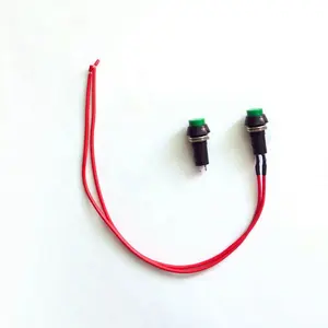 PBS-11A Self-locking Wired Push Button Switch With Green M12 15-30CM Cable 3A