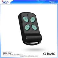 Télécommande de porte de garage YET105 certifiée CE, 4 boutons, 868 MHz, DC12V, étanche, fréquence réglable avec code de duplication