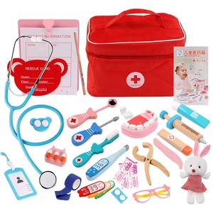 fingir jugar al Doctor conjunto enfermera inyección Kit médico de rol clásico juguetes de simulación de madera doctor juguete - Product Image 5