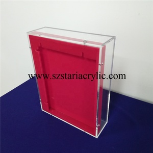 Cao cấp treo tường lucite nghệ thuật bộ sưu tập hiển thị hộp hình chữ nhật <span class=keywords><strong>Acrylic</strong></span> Bóng hộp với trở lại - Product Image 1