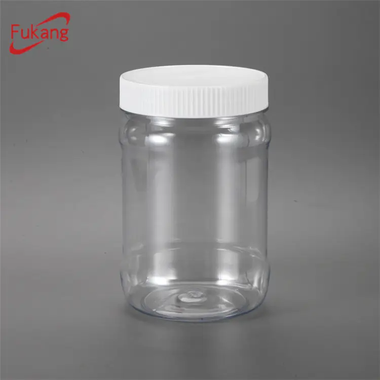 Pot en plastique transparent vide en PET avec couvercle, pour emballage des produit artisés et cassés, boîte en plastique de 800ml