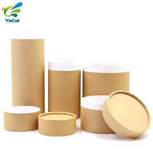 Guangzhou fabricante fuerte cartón Kraft papel, 100% reciclado encargo envases tubo de papel con tapa