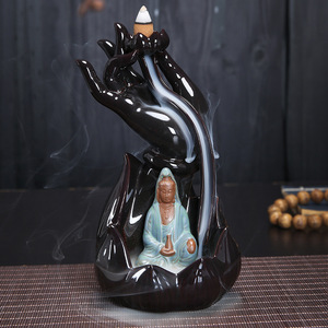 Handmade Large Ceramic <strong>Backflow</strong> Cone Sticks <strong>Incense</strong> Holder Buddha <strong>Incense</strong> <strong>Burner</strong> - Product Image 4