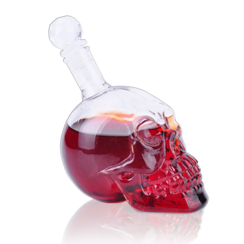 1L Crystal 2Skull whisky decanter With crystal stopper.