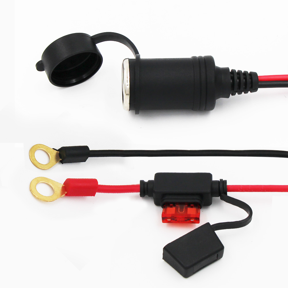 fuse tap cigarette socket 20A Heavy Duty 12V/24V Automotive Cigarette Lighter Socket with Battery  Charger Extension Cable for Reliable Car Charging