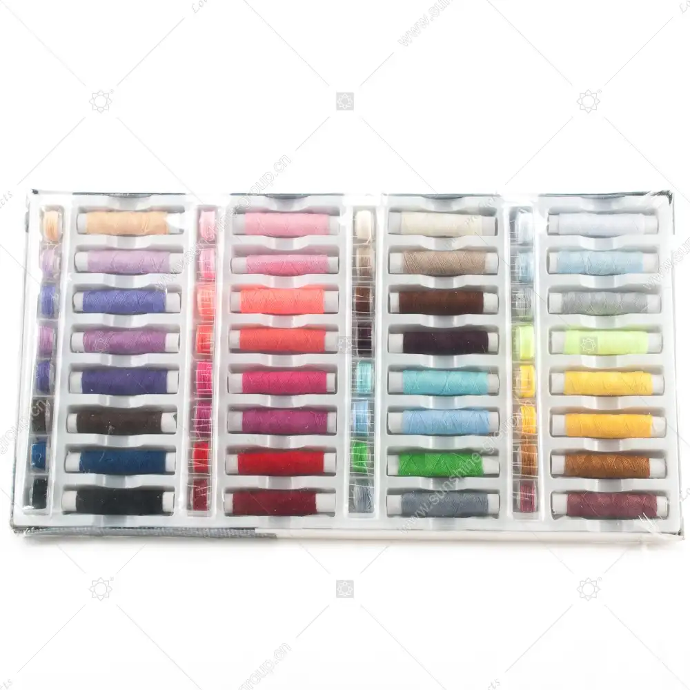 Sıcak Satış Ucuz Kutu Ambalaj 32 Adet 40/2 Mix Renk 200Y/makara Polyester DIY Aksesuarları Ev Dikiş Konuları